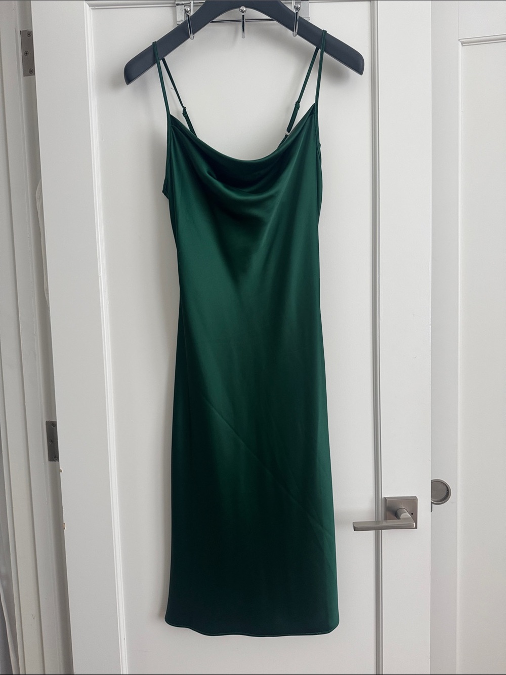 NWT Aqua Emerald Green Slip Dress with Cowl Neck